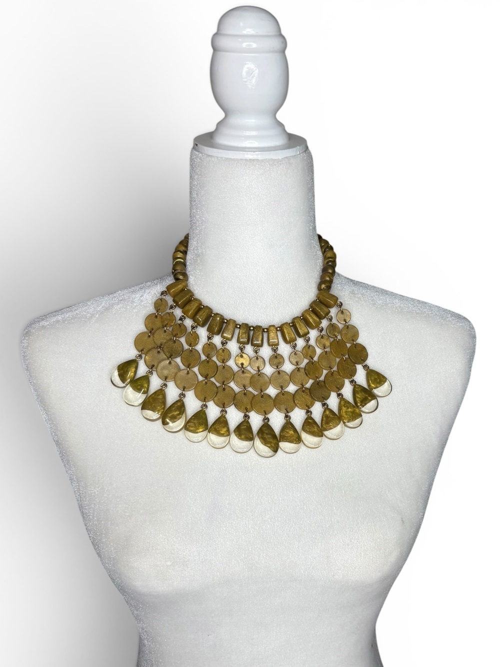 Dominique Denaive Handcrafted French Resin Ornelia Bib Necklace